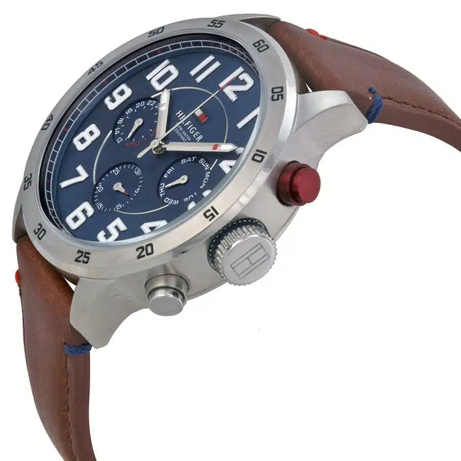 Original Tommy Hilfiger George Men's Watch - Silver Case & Brown Leather (1791066)