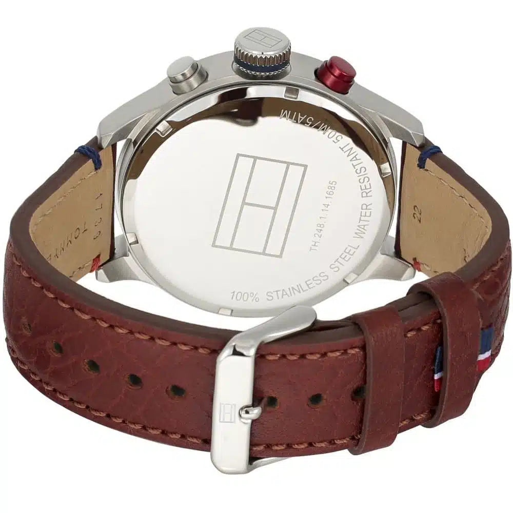 Original Tommy Hilfiger George Men's Watch - Silver Case & Brown Leather (1791066)