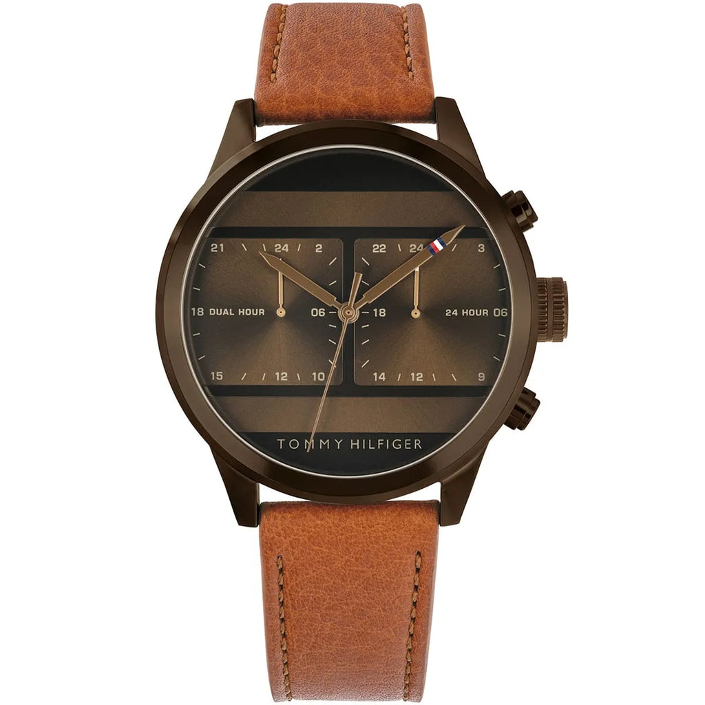 Original Tommy Hilfiger Icon Men's Watch - Brown Case & Tan Leather (1791594)