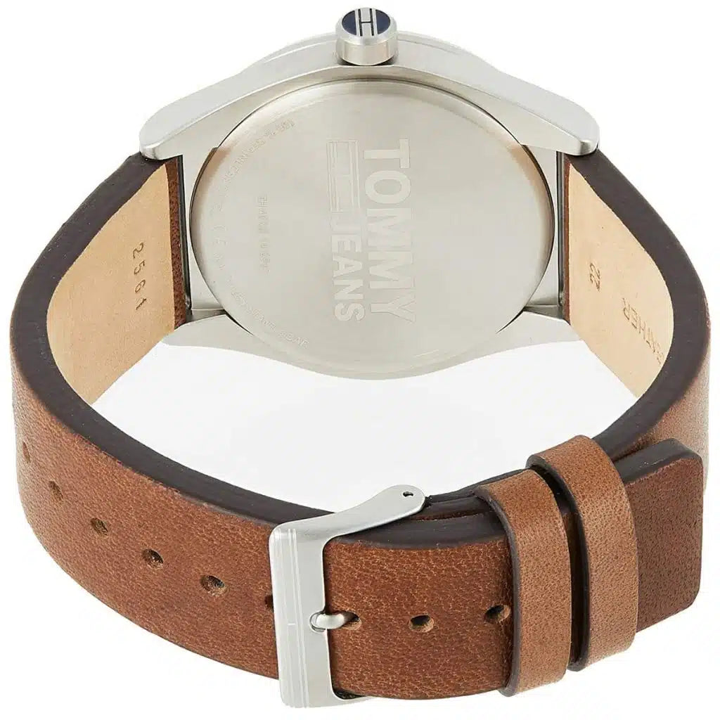 Original Tommy Jeans Monogram Pop Men's Watch - Silver Case & Brown Leather (1791772)