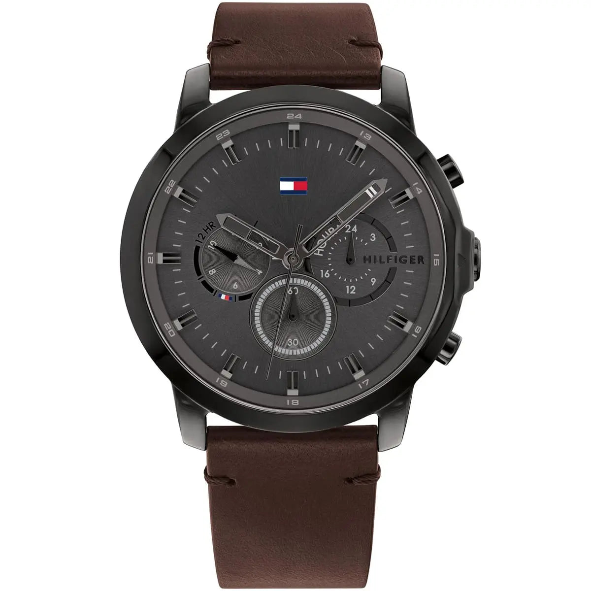 Original Tommy Hilfiger Men's Watch - Grey Case & Brown Leather (1791799)