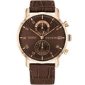 Original Tommy Hilfiger Kane Men's Watch - Rose Gold Case & Brown Leather (1710400)