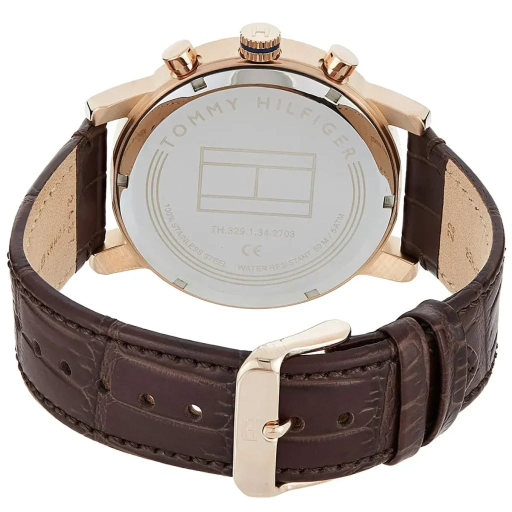 Original Tommy Hilfiger Kane Men's Watch - Rose Gold Case & Brown Leather (1710400)