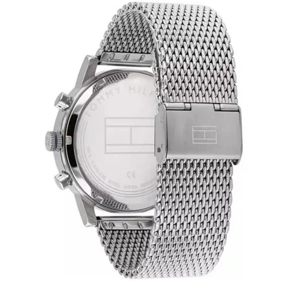 Original Tommy Hilfiger Kane Men's Watch - Silver Mesh Steel & Grey Dial (1710402)