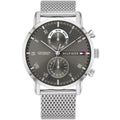 Original Tommy Hilfiger Kane Men's Watch - Silver Mesh Steel & Grey Dial (1710402)