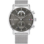 Original Tommy Hilfiger Kane Men's Watch - Silver Mesh Steel & Grey Dial (1710402)
