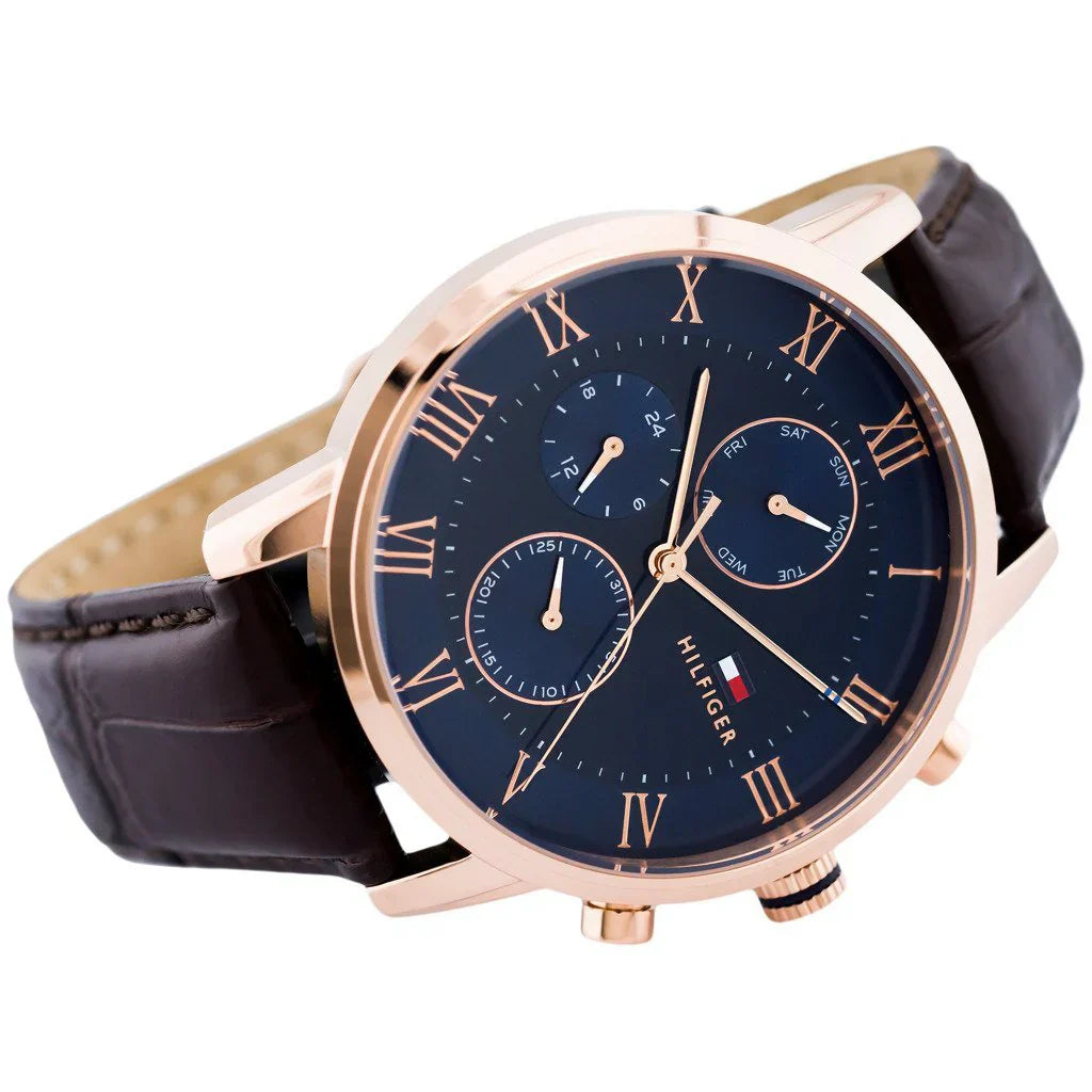Original Tommy Hilfiger Kane Men's Watch - Gold Case & Brown Leather (1791399)