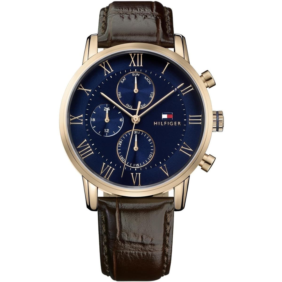 Original Tommy Hilfiger Kane Men's Watch - Gold Case & Brown Leather (1791399)