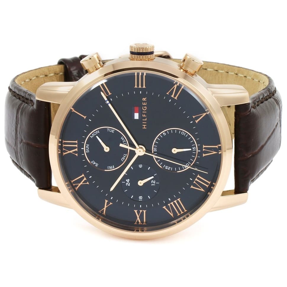 Original Tommy Hilfiger Kane Men's Watch - Gold Case & Brown Leather (1791399)