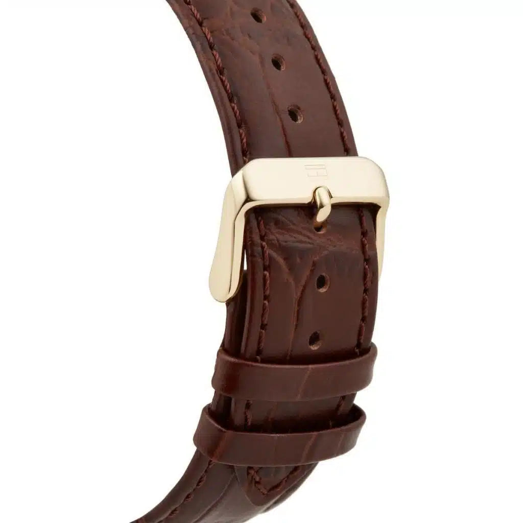 Original Tommy Hilfiger Men's Watch - Gold Case & Brown Leather (1791291)
