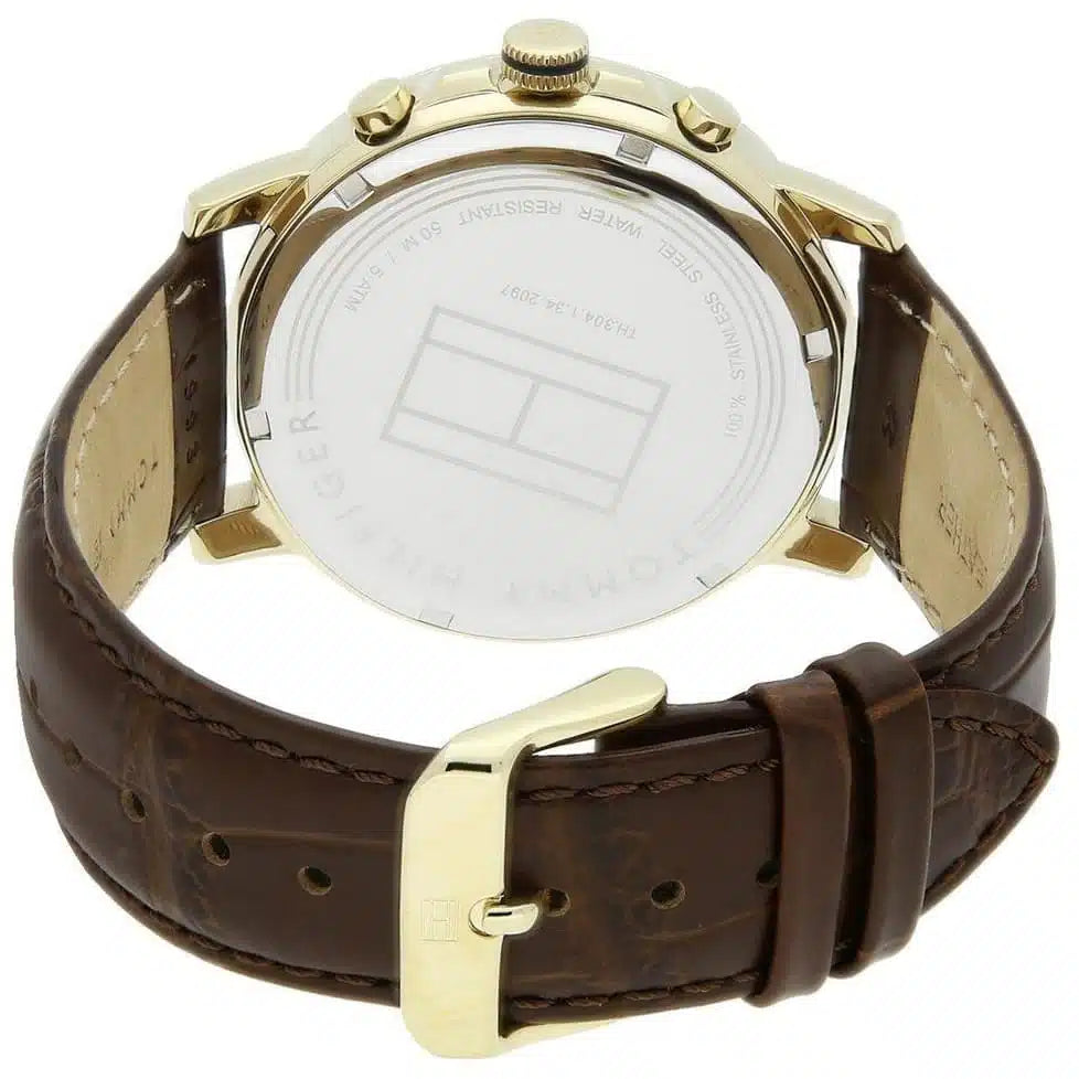 Original Tommy Hilfiger Men's Watch - Gold Case & Brown Leather (1791291)