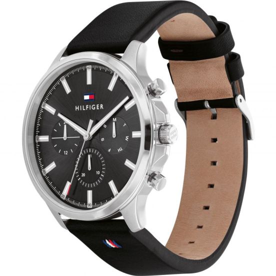 Original Tommy Hilfiger Men's Watch - Silver Case & Black Rubber (1710495)