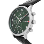 Original Tommy Hilfiger Men's Watch - Silver Case & Black Leather (1791985)