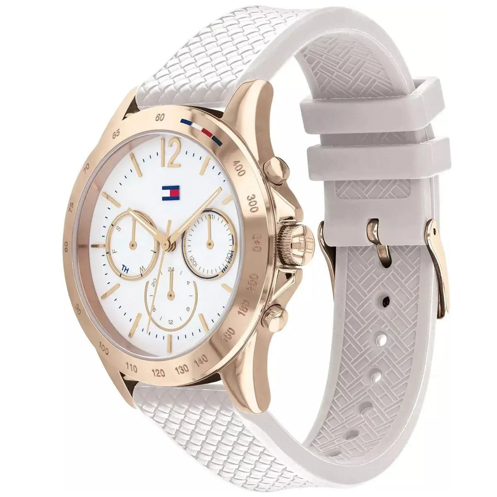 Original Tommy Hilfiger Lori Women's Watch - Gold Case & Navy Rubber Strap (1782199)