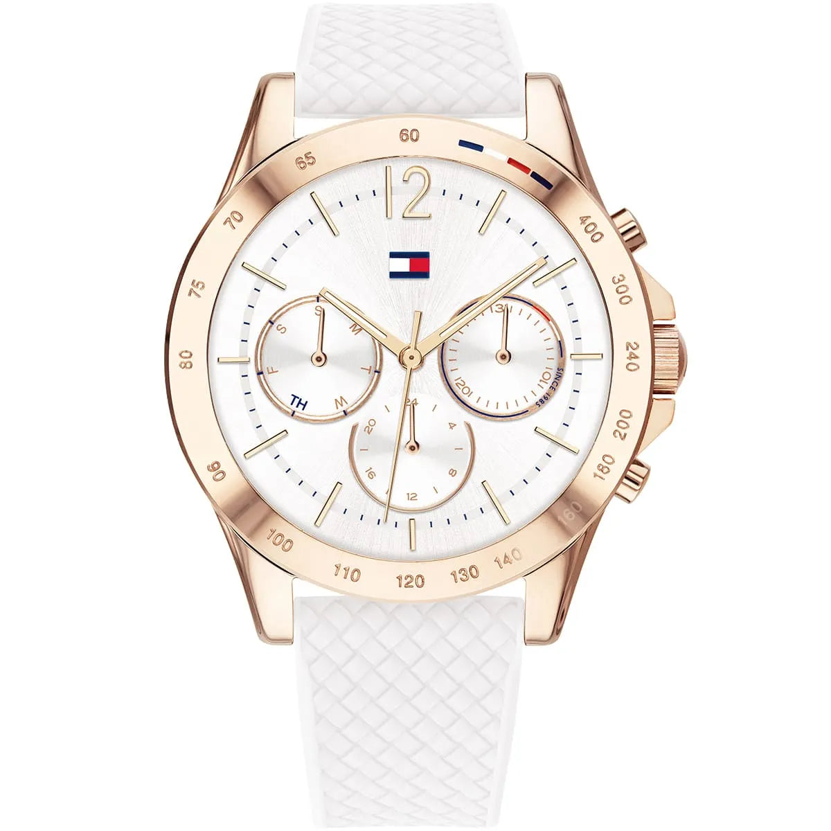 Original Tommy Hilfiger Lori Women's Watch - Gold Case & Navy Rubber Strap (1782199)
