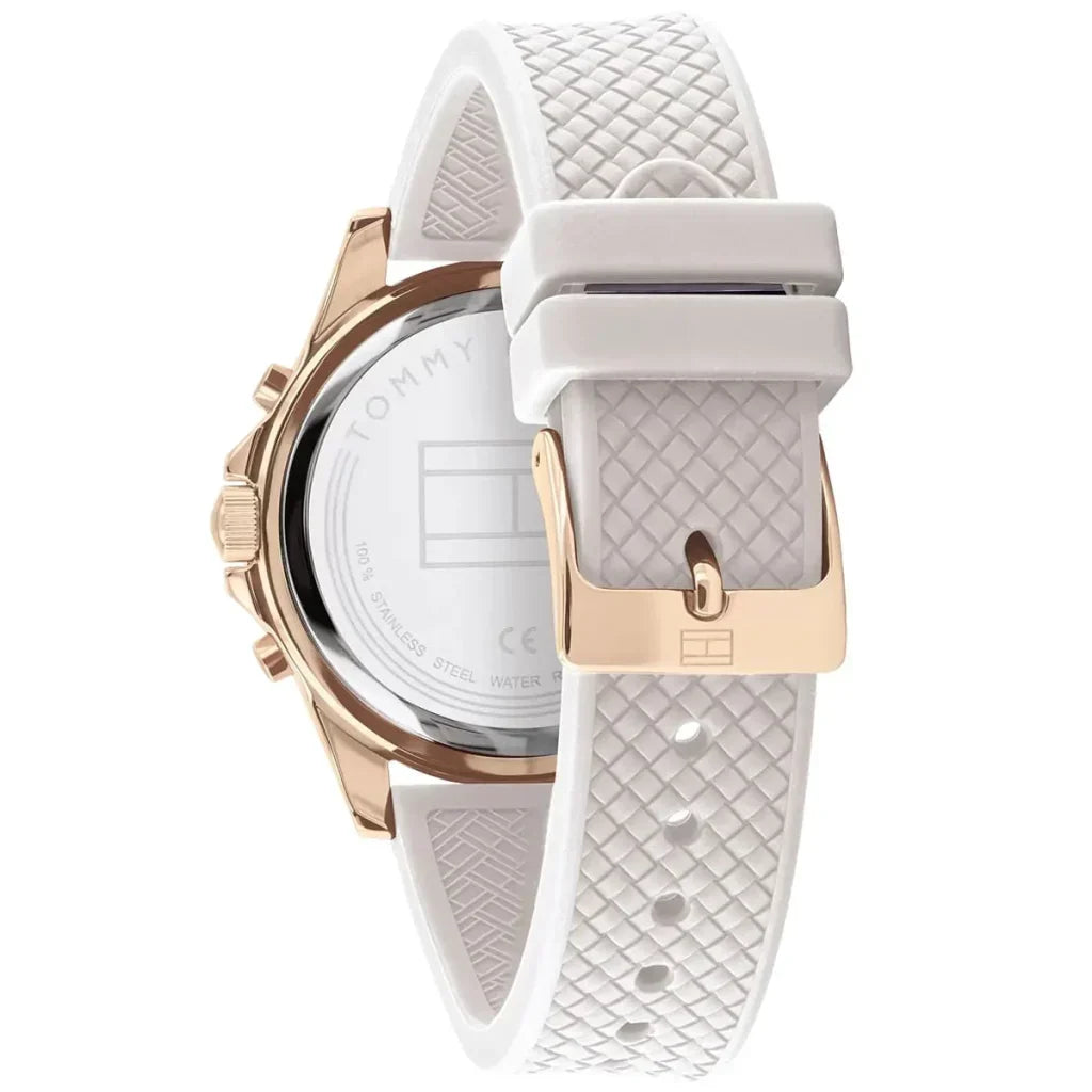 Original Tommy Hilfiger Lori Women's Watch - Gold Case & Navy Rubber Strap (1782199)