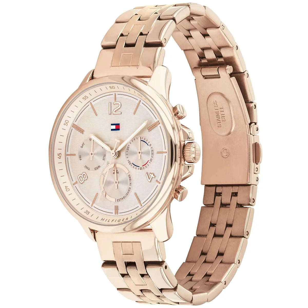 Original Tommy Hilfiger Lori Women's Watch - Rose Gold Steel & Crystal Markers (1782224)