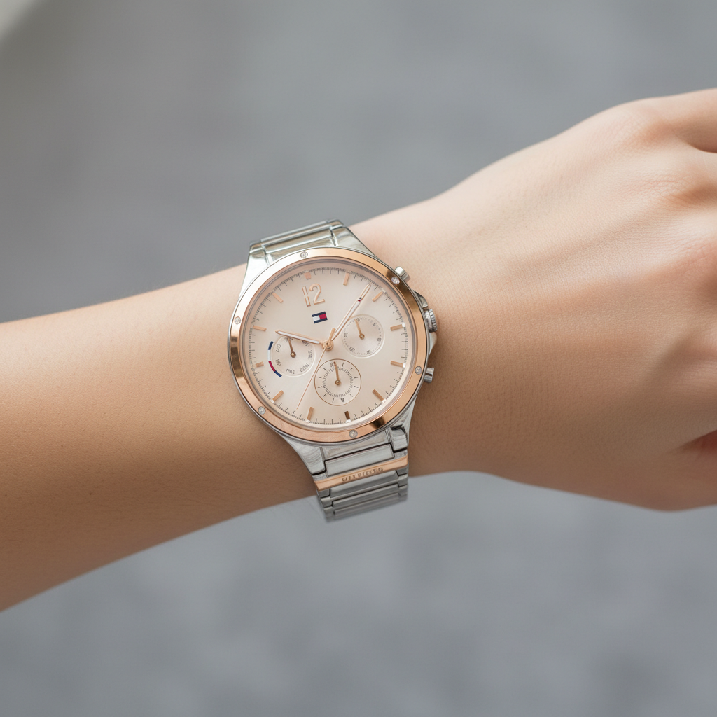Original Tommy Hilfiger Lori Women's Watch - Two-Tone Silver & Rose Gold Steel (1782279)