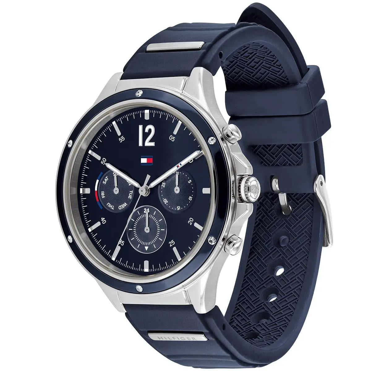 Original Tommy Hilfiger Lori Women's Watch - Silver Case & Navy Rubber Strap (1782281)