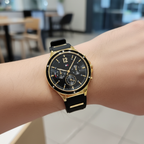 Original Tommy Hilfiger Lori Women's Watch - Gold Case & Black Rubber Strap (1782282)