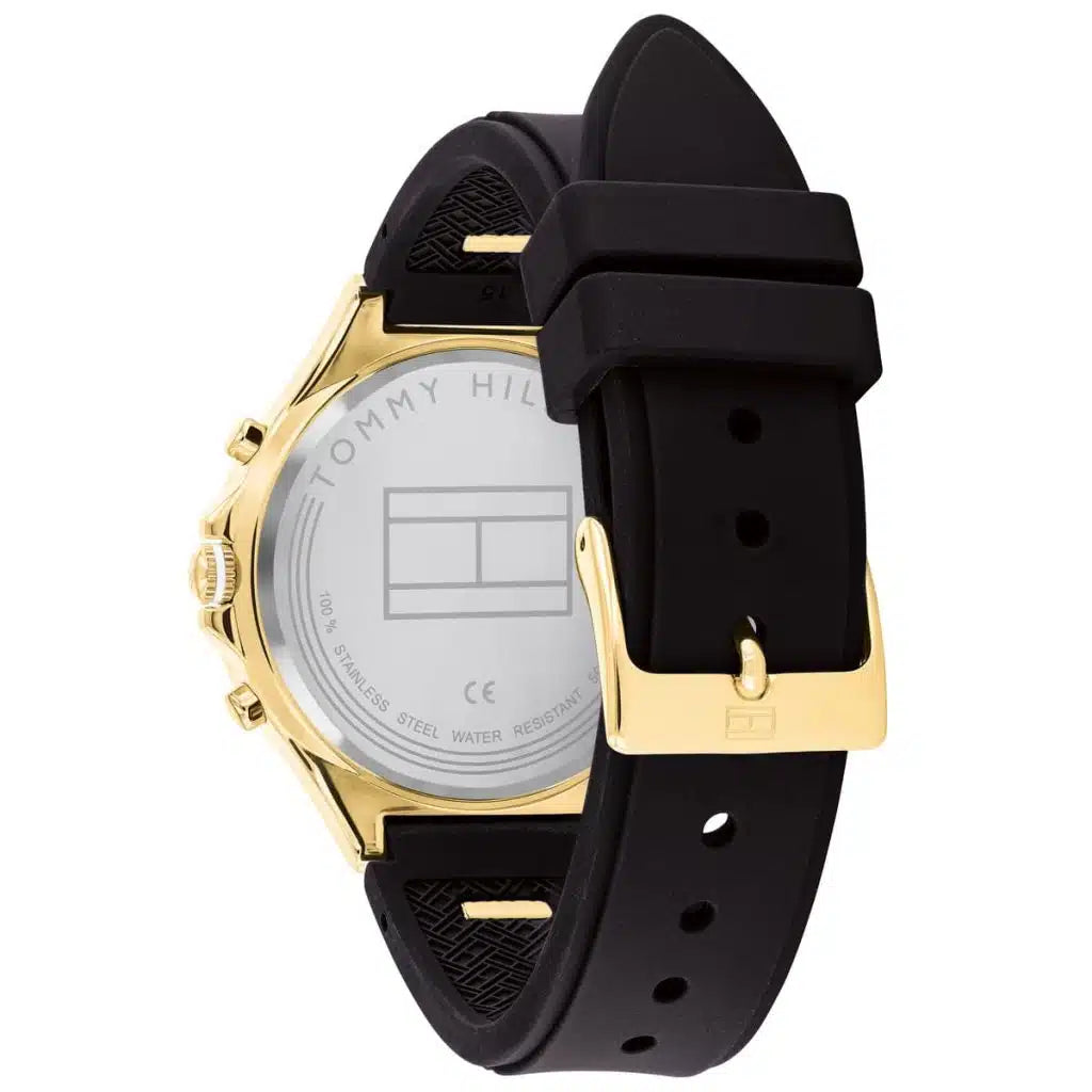 Original Tommy Hilfiger Lori Women's Watch - Gold Case & Black Rubber Strap (1782282)