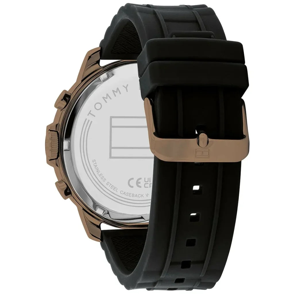 Original Tommy Hilfiger Men's Watch - Gold Case & Black Rubber (1710491)