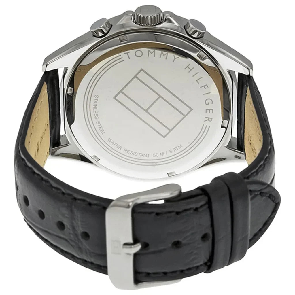 Original Tommy Hilfiger Luke Men's Watch - Silver Case & Black Leather (1791117)