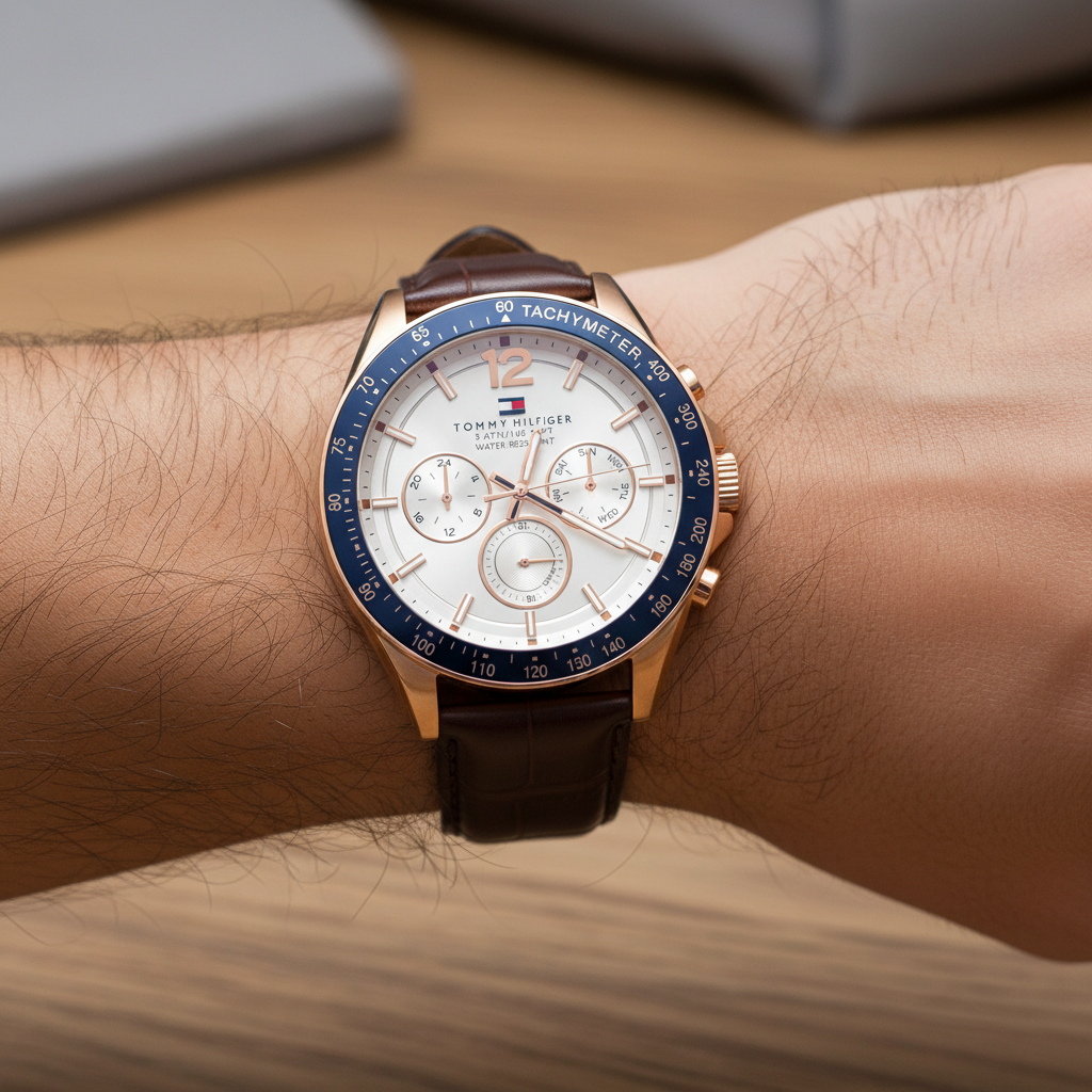 Original Tommy Hilfiger Luke Men's Watch - Gold Case & Brown Leather (1791118)