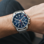 Original Tommy Hilfiger Mason Men's Watch - Silver Steel & Navy Dial (1791788)