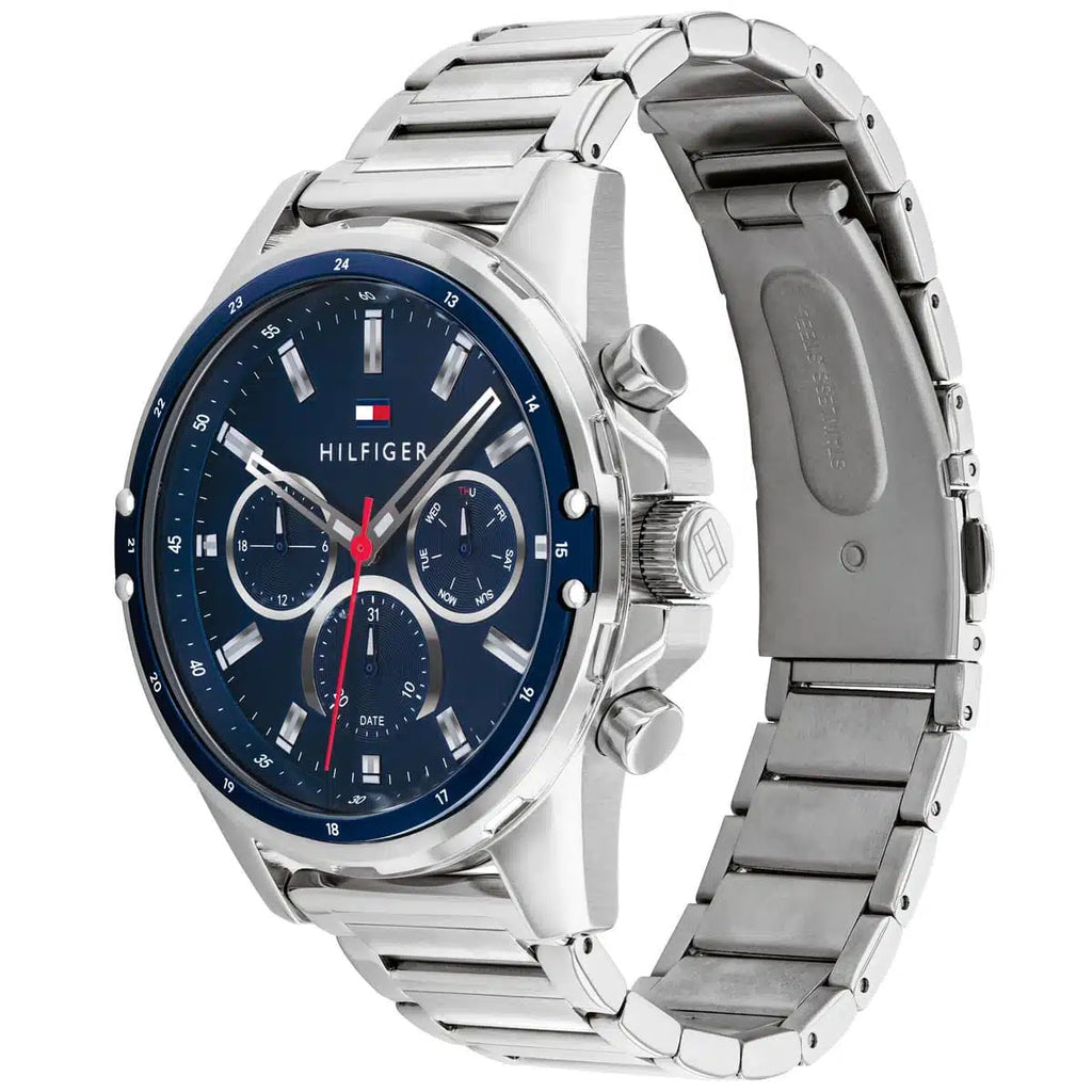 Original Tommy Hilfiger Mason Men's Watch - Silver Steel & Navy Dial (1791788)
