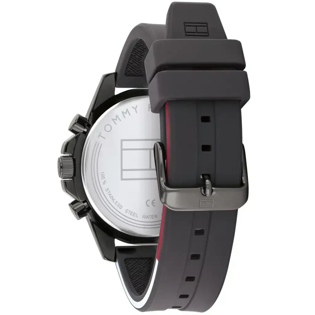 Original Tommy Hilfiger Men's Watch - Gunmetal Case & Gray Rubber (1791792)