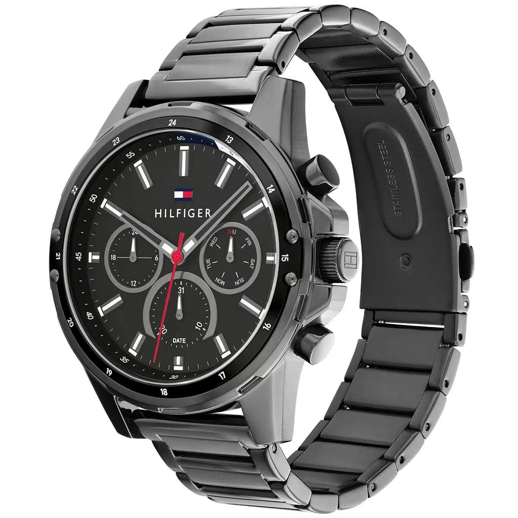 Original Tommy Hilfiger Mason Men's Watch - All Black Steel Case & Bracelet (1791935)