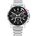 Original Tommy Hilfiger Mason Men's Watch - Silver Steel & Black Dial (1791936)