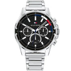 Original Tommy Hilfiger Mason Men's Watch - Silver Steel & Black Dial (1791936)