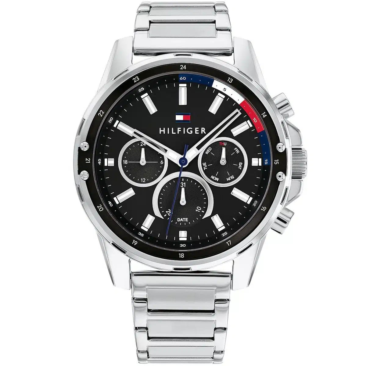Original Tommy Hilfiger Mason Men's Watch - Silver Steel & Black Dial (1791936)
