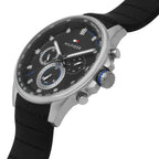 Original Tommy Hilfiger Men's Watch - Silver Case & Black Rubber (1791971)