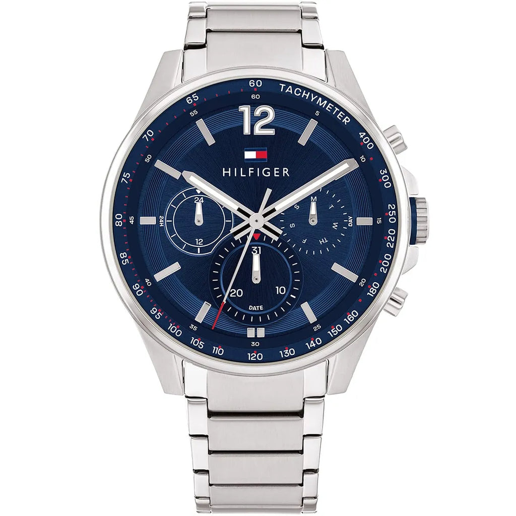 Original Tommy Hilfiger Max Men's Watch - Silver Steel & Navy Dial (1791973)