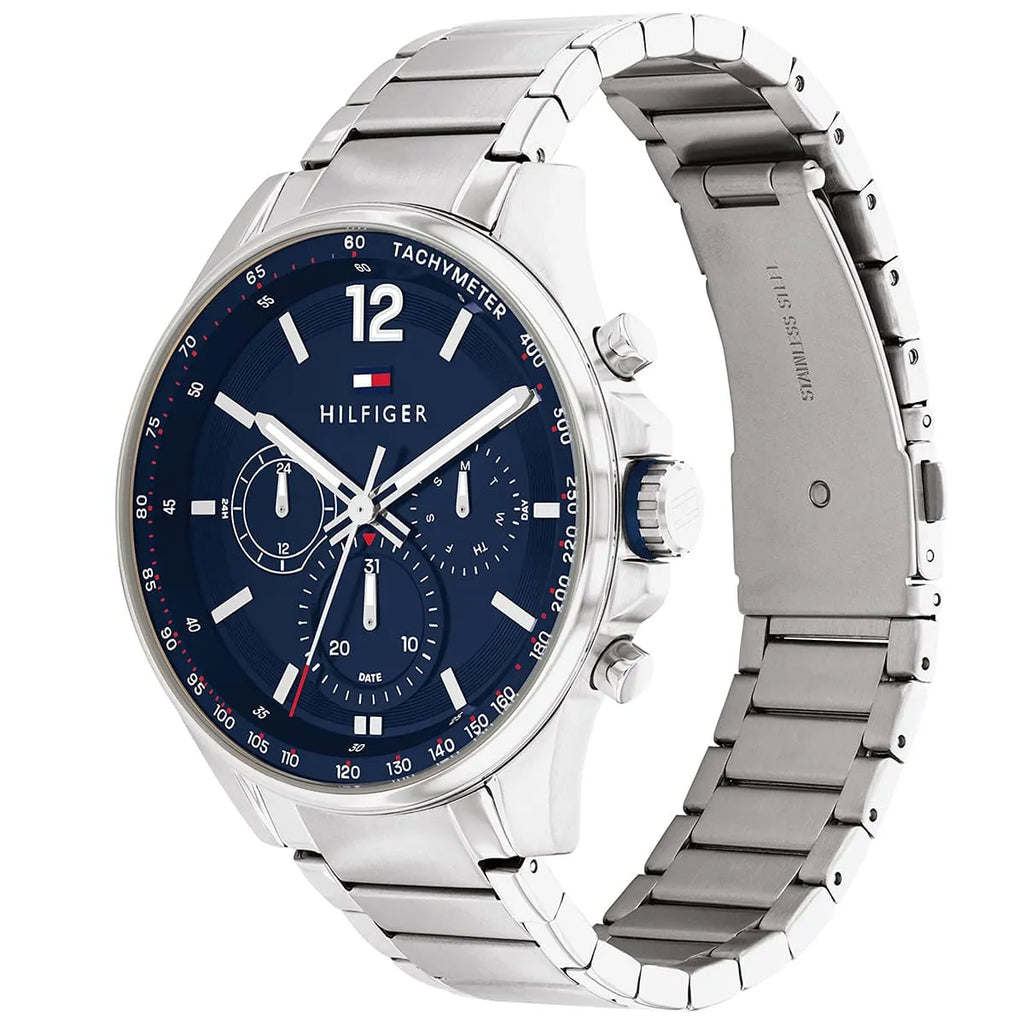 Original Tommy Hilfiger Max Men's Watch - Silver Steel & Navy Dial (1791973)