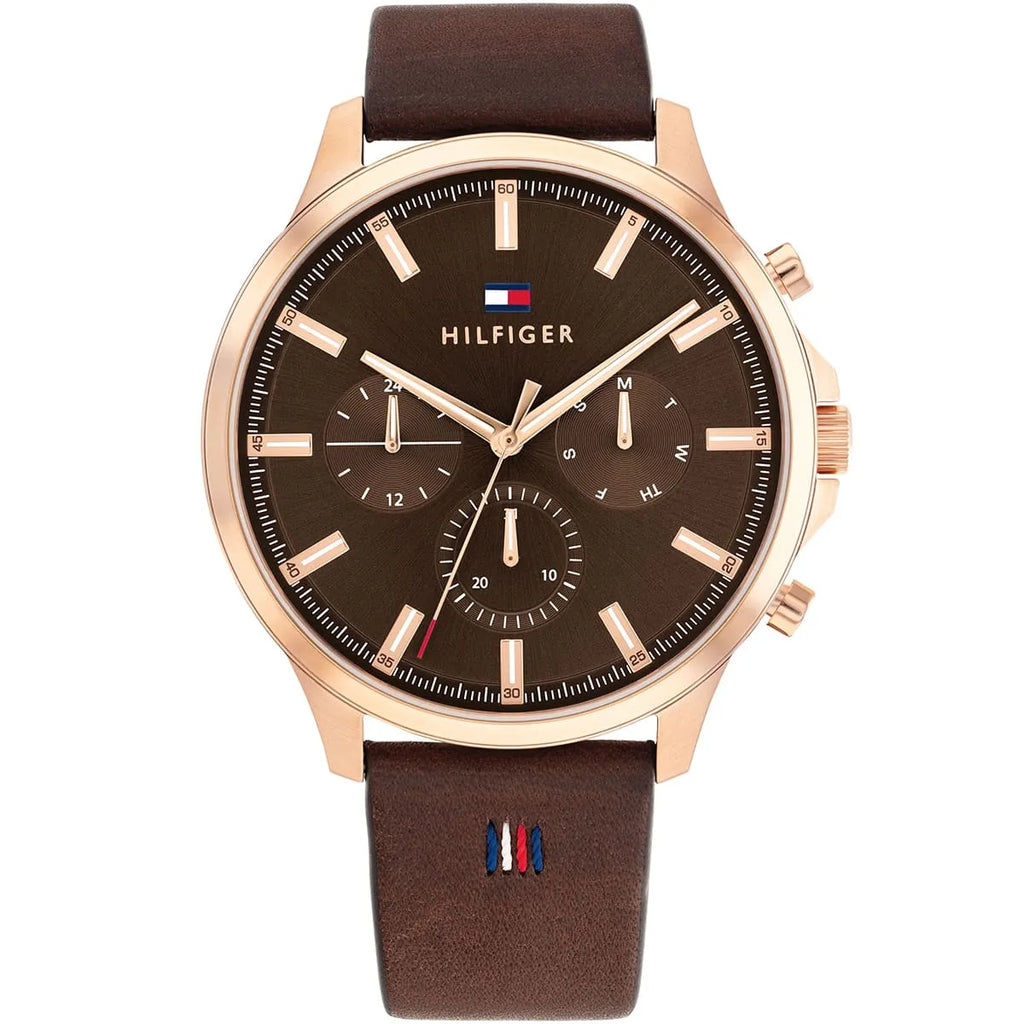 Original Tommy Hilfiger Ryder Men's Watch - Rose Gold Case & Brown Leather (1710497)