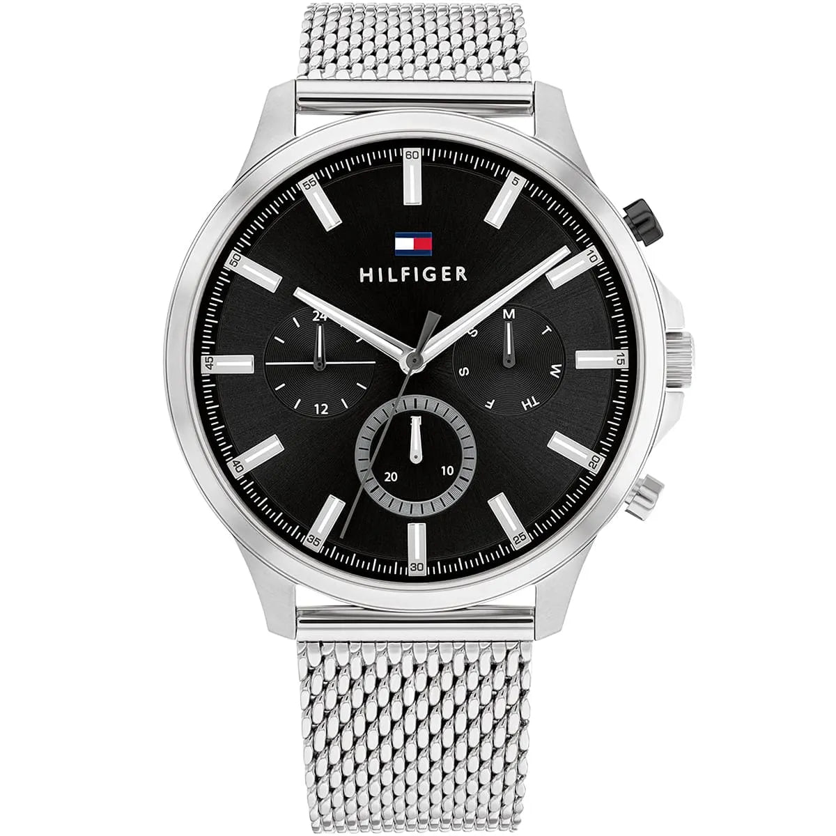 Original Tommy Hilfiger Ryder Men's Watch - Silver Mesh Steel & Black Dial (1710498)