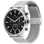 Original Tommy Hilfiger Ryder Men's Watch - Silver Mesh Steel & Black Dial (1710498)