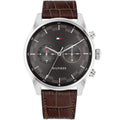 Original Tommy Hilfiger Men's Watch - Silver Case & Brown Leather (1710422)
