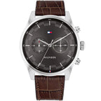 Original Tommy Hilfiger Men's Watch - Silver Case & Brown Leather (1710422)
