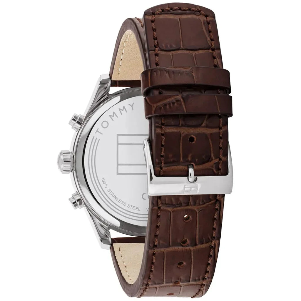 Original Tommy Hilfiger Men's Watch - Silver Case & Brown Leather (1710422)