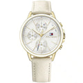Original Tommy Hilfiger Shawn Women's Watch - Gold Case & White Saffiano Leather (1781790)