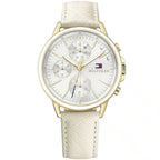 Original Tommy Hilfiger Shawn Women's Watch - Gold Case & White Saffiano Leather (1781790)