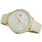 Original Tommy Hilfiger Shawn Women's Watch - Gold Case & White Saffiano Leather (1781790)