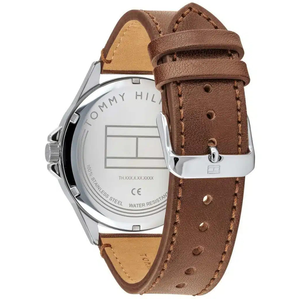 Original Tommy Hilfiger Shawn Men's Watch - Silver Case & Brown Leather (1791614)