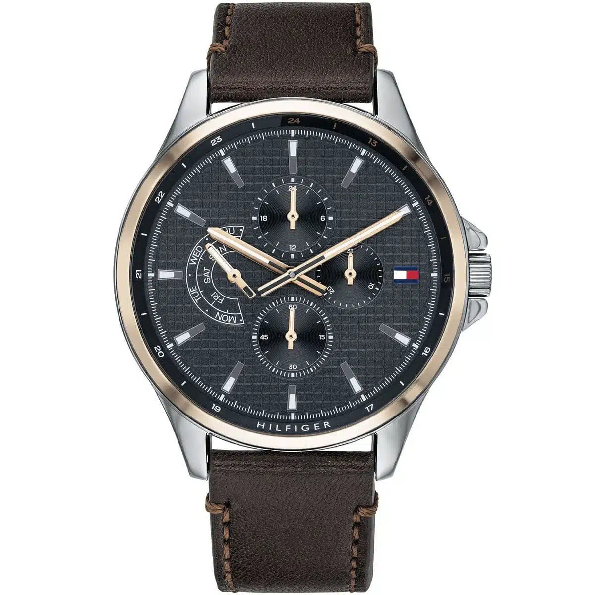 Original Tommy Hilfiger Shawn Men's Watch - Silver Case & Brown Leather (1791615)