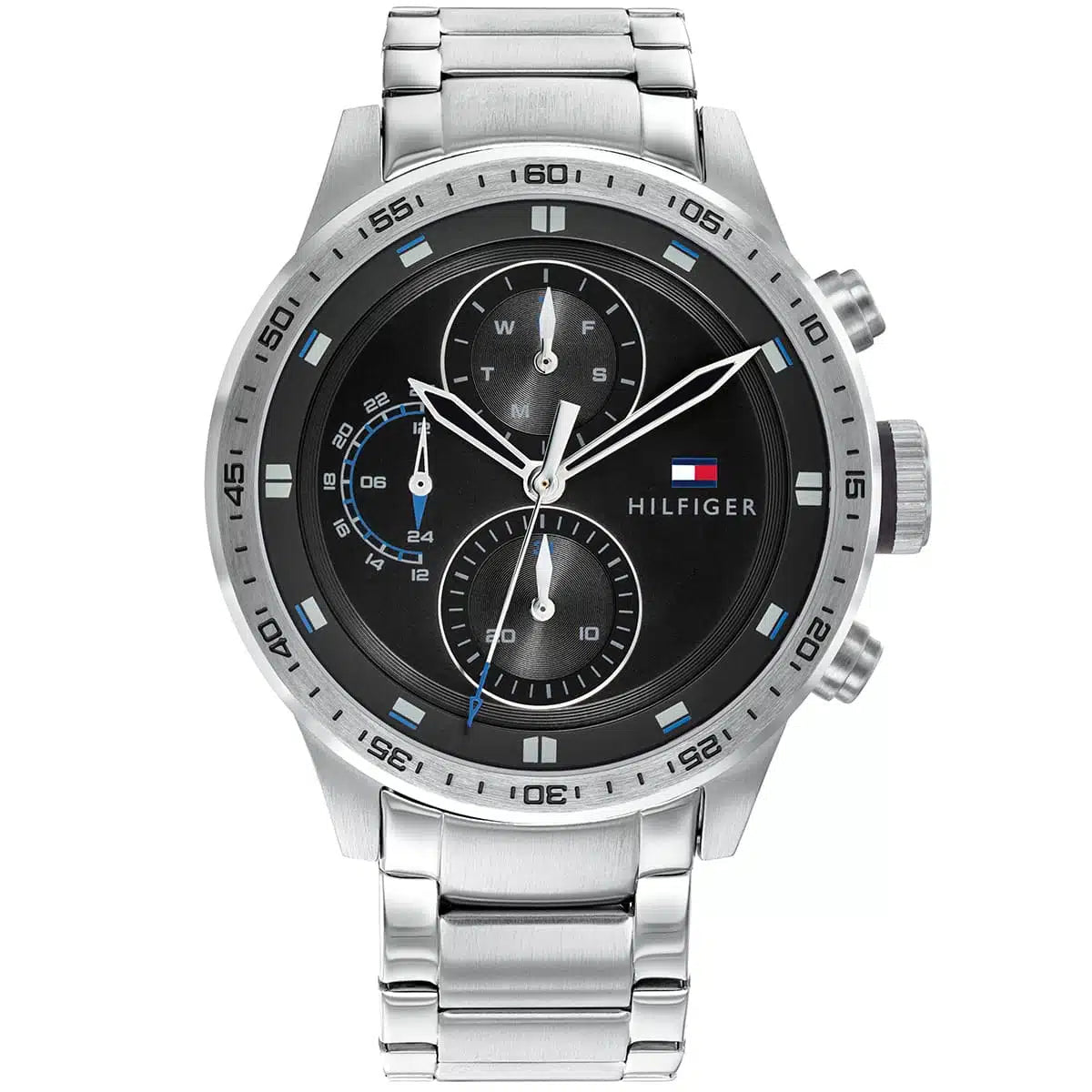 Original Tommy Hilfiger Shawn Men's Watch - Silver Steel & Black Dial (1791805)